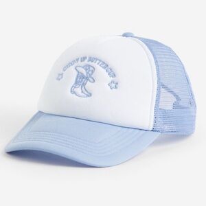 NWOT Giddy Up Buttercup Light Blue & White Trucker Hat by H&M